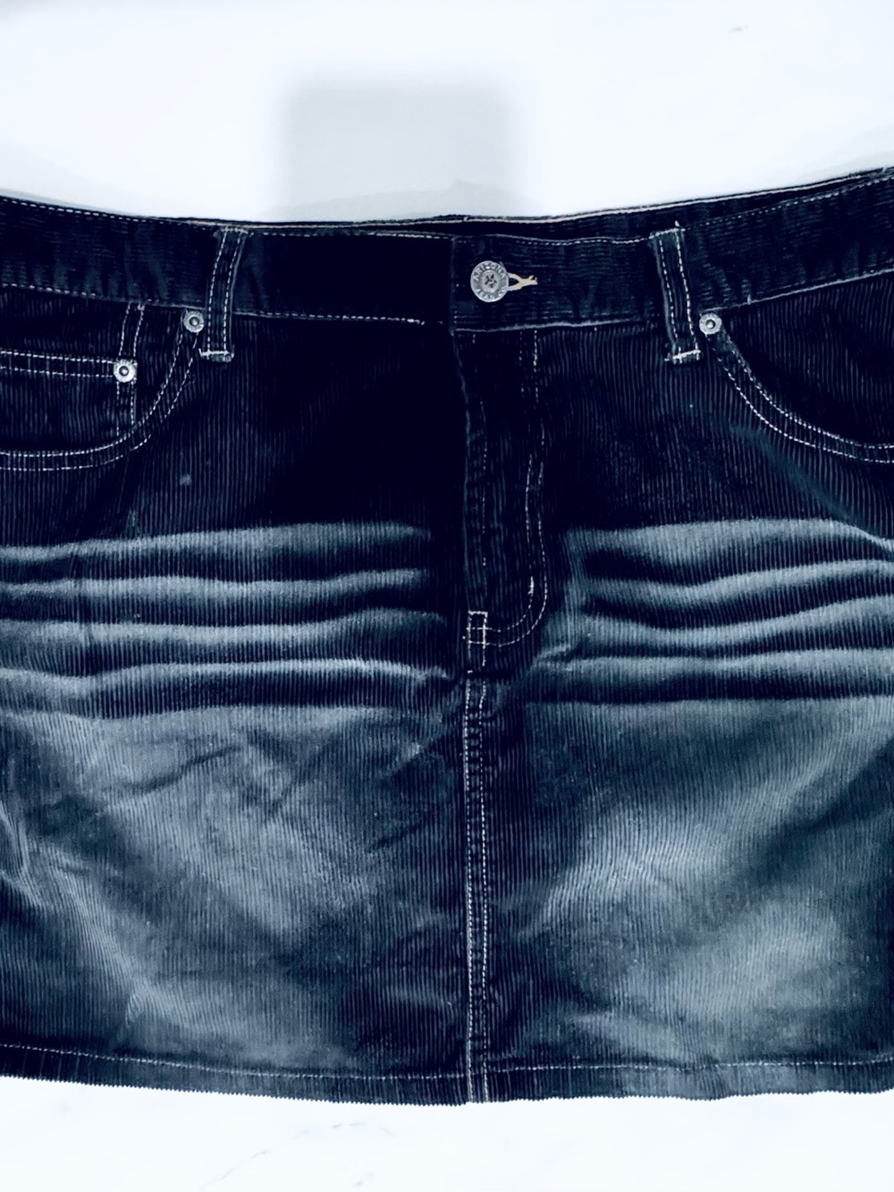 Dark Blue Corduroy Jean Skirt